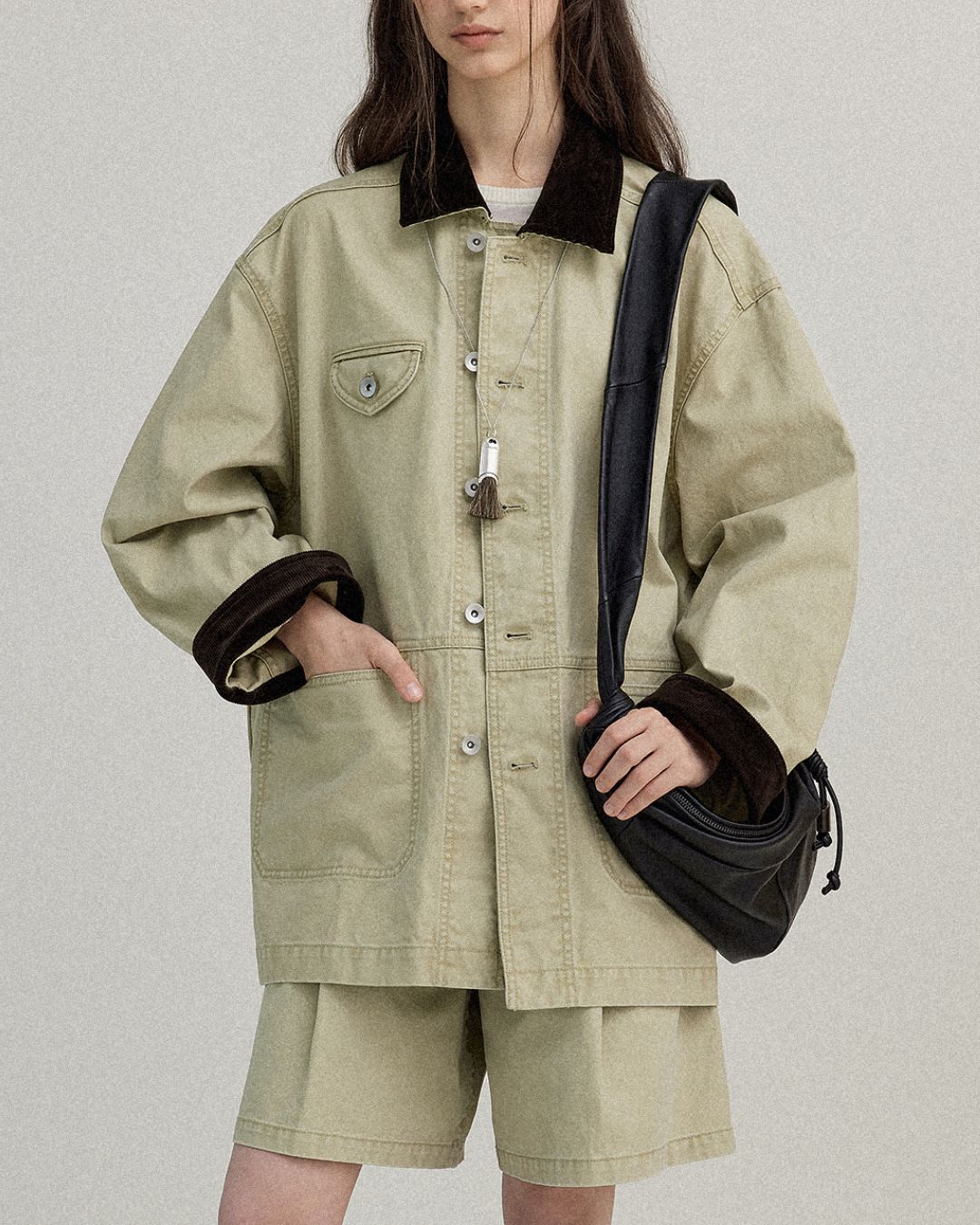 Contrast Color Work Jacket ＆ Shorts　JK015