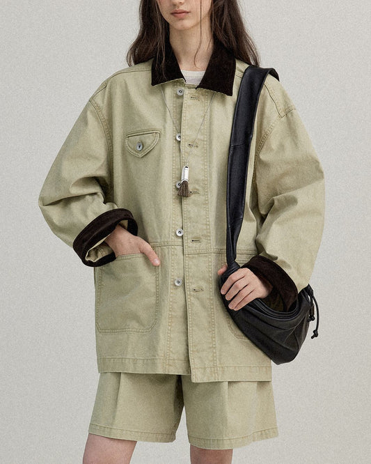Contrast Color Work Jacket ＆ Shorts　JK015