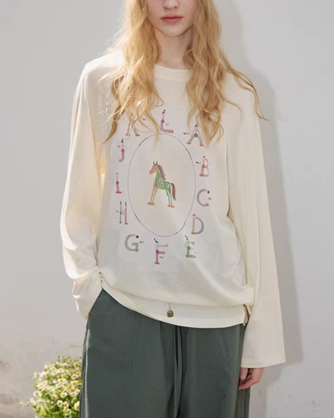 Pony Playful Print T-shirt　LT030