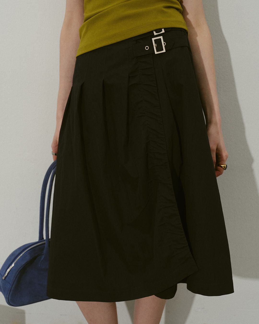A-line Knee-length Wrap Skirt　SK022