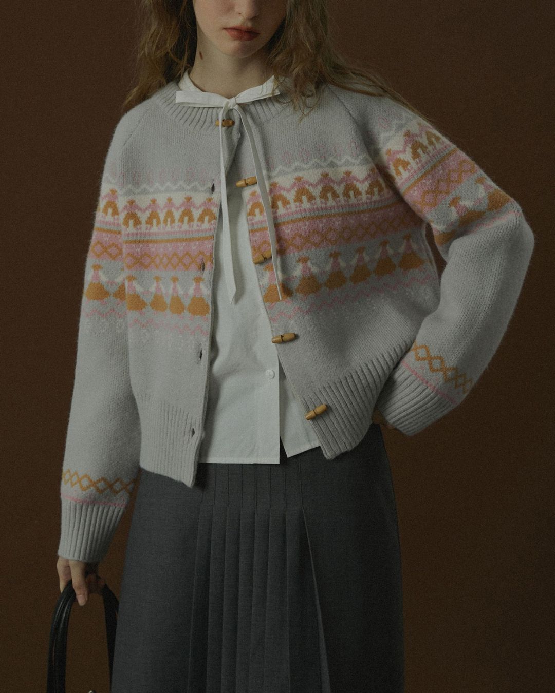 Fair Isle Retro Knit Cardigan　KN039