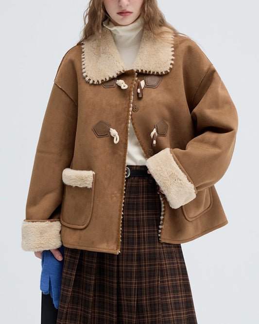 Collared Duffle Mouton Coat　CT010