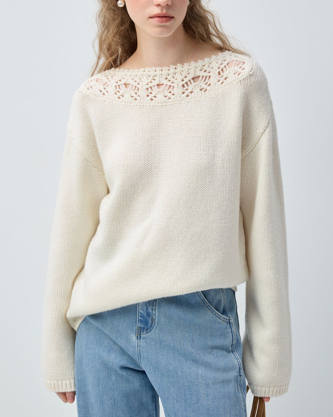 Crochet Lace Cutout Knit　KN102