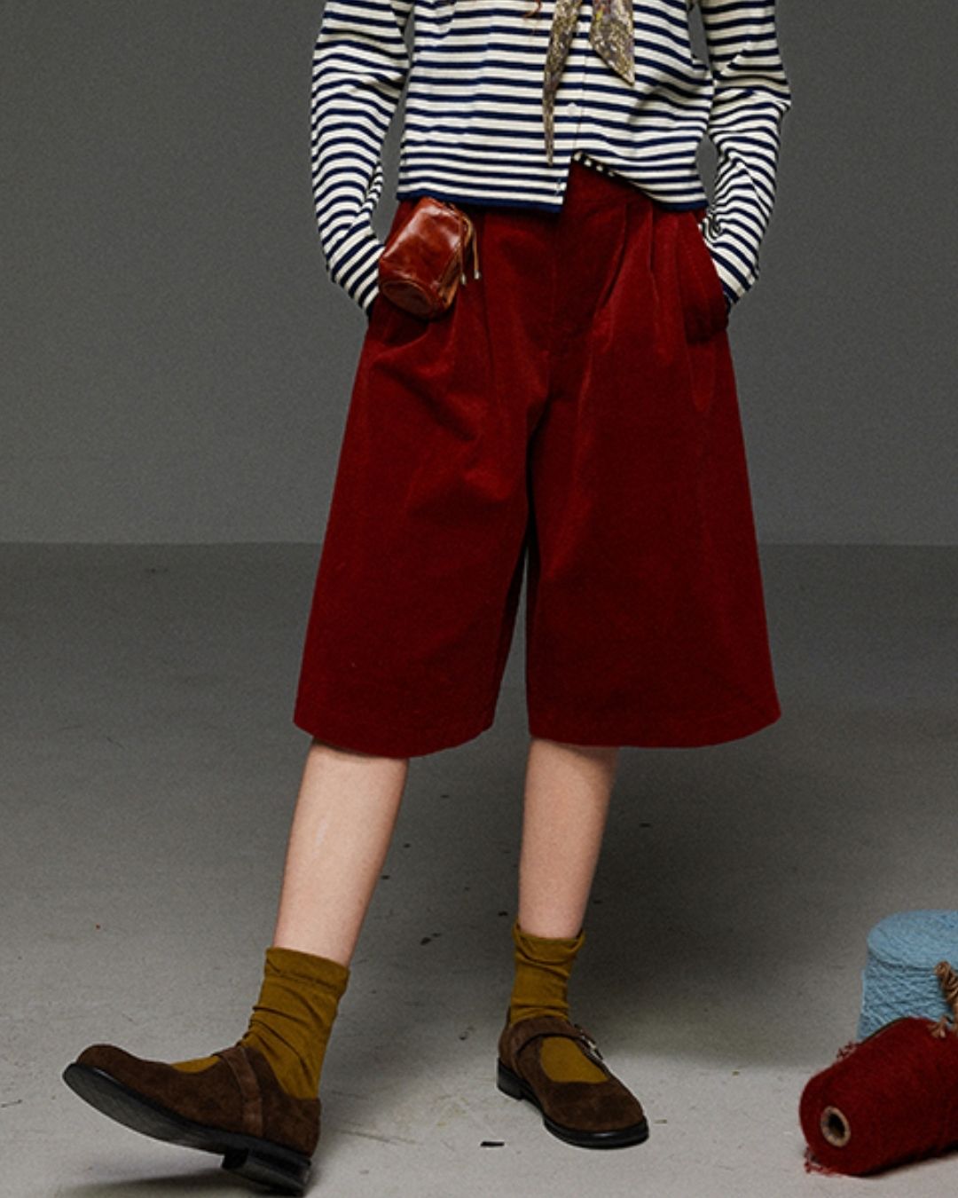 Corduroy Wide Half Pants　PT015