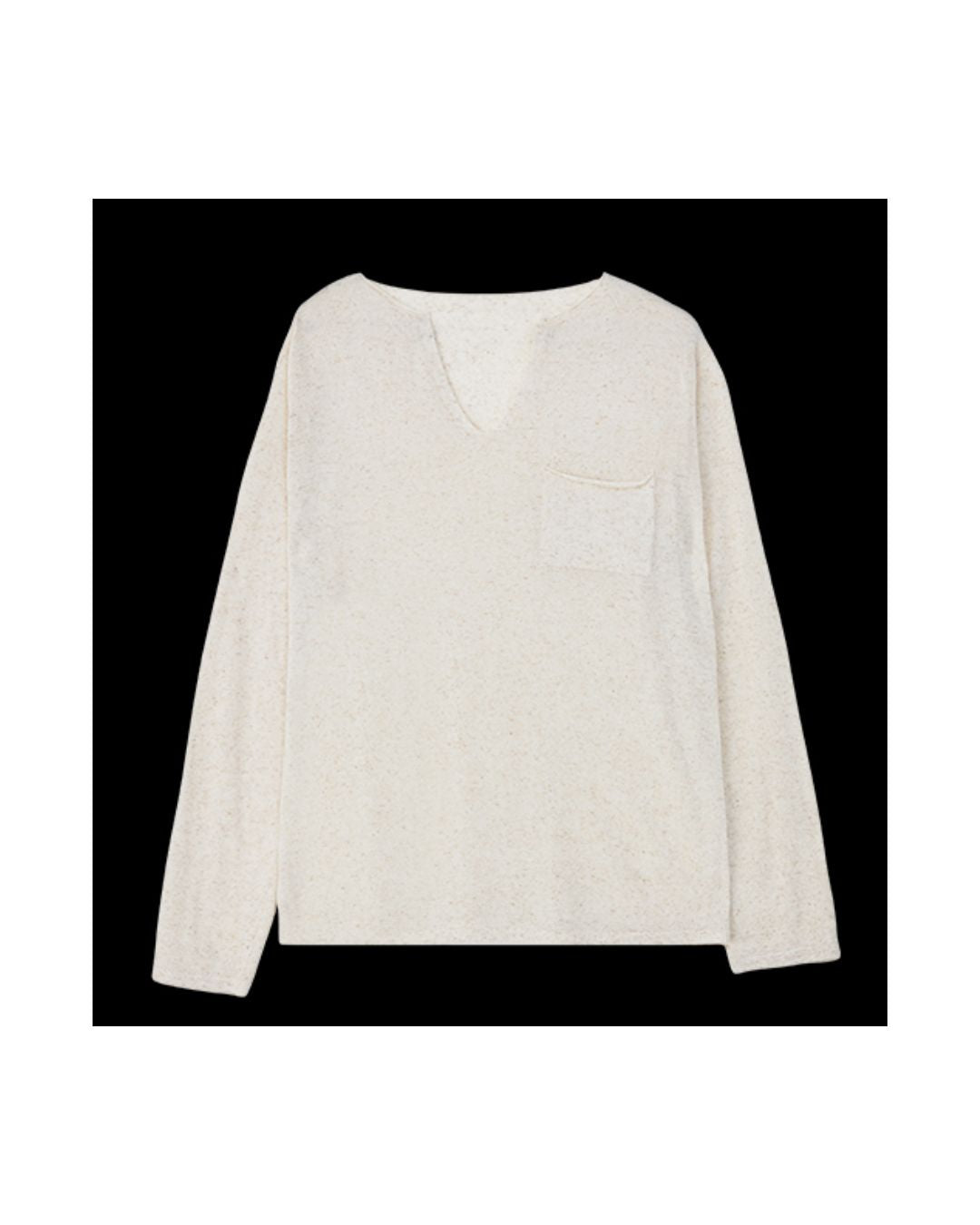 Natural Linen V-neck T-shirt　LT003