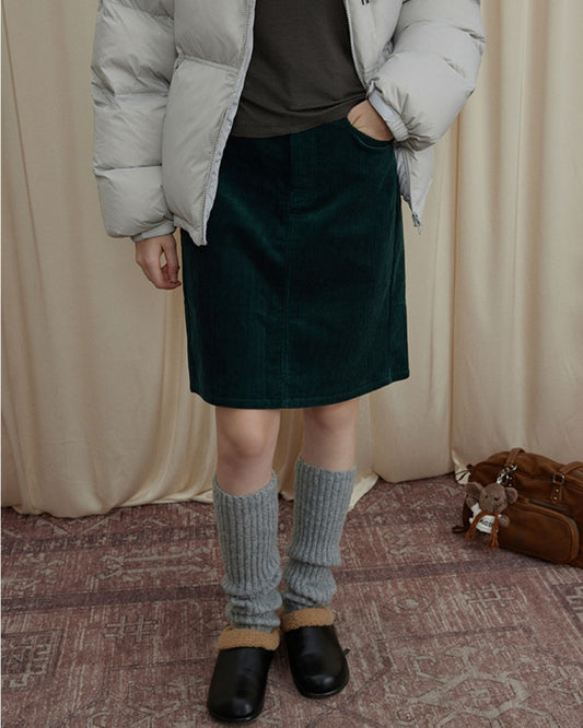 Corduroy Knee-length Tight Skirt　SK009