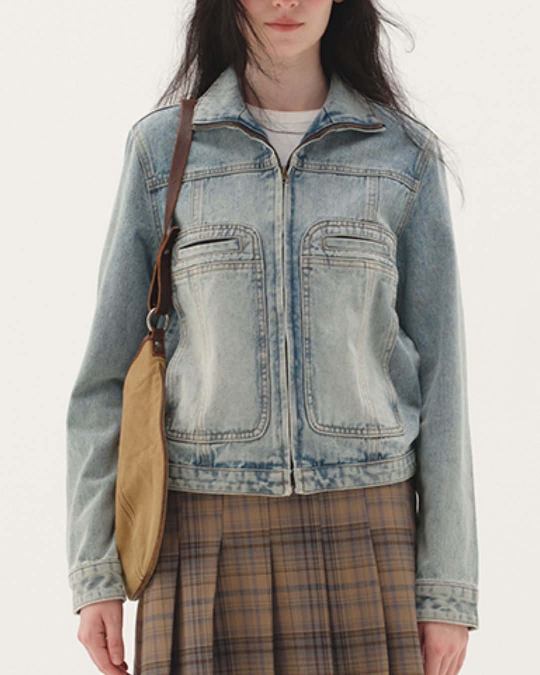 Washed Retro Denim Jacket　JK003