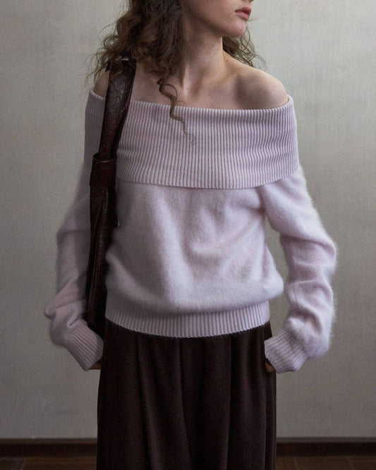 Wool Off-the-shoulder Sweater　KN111