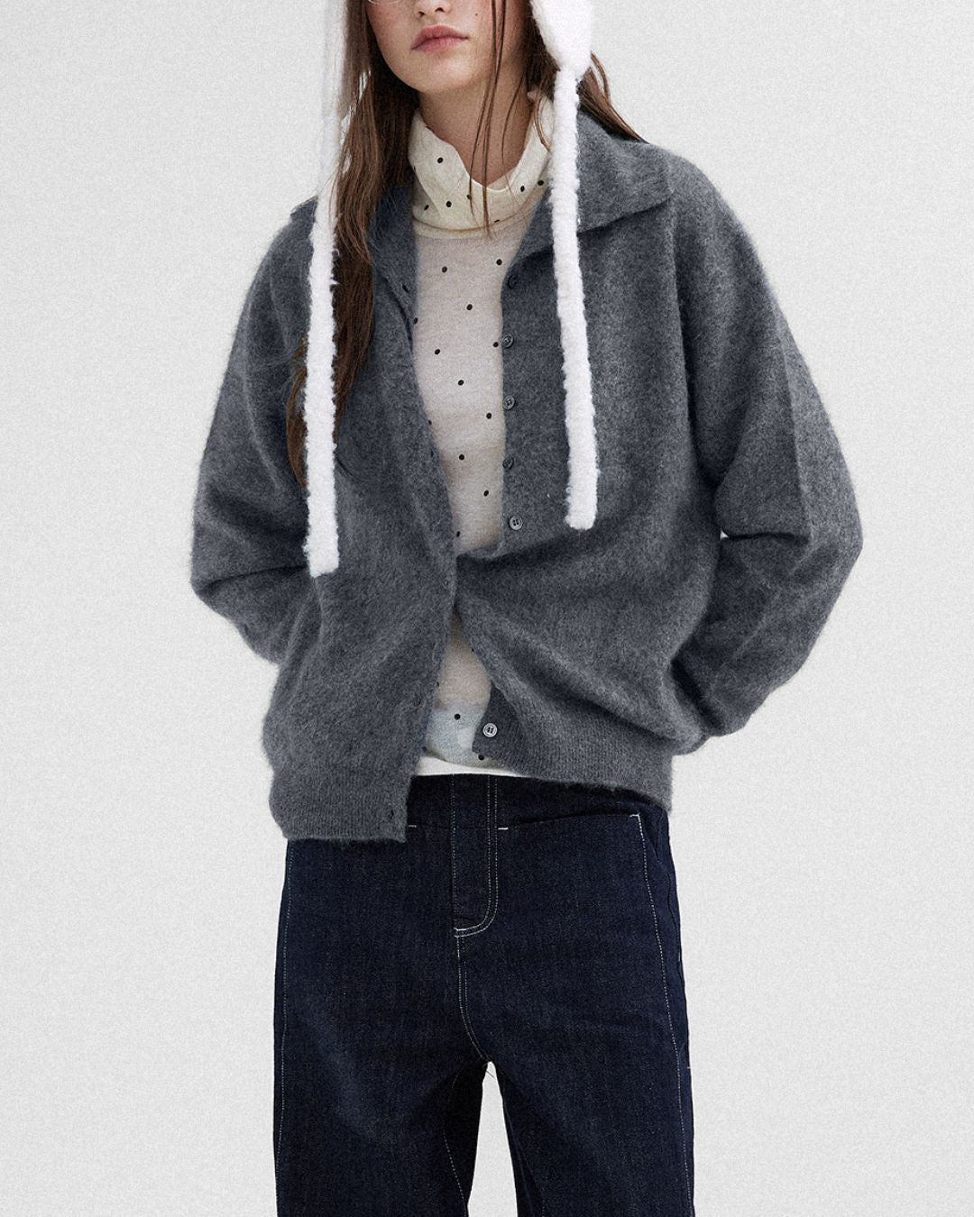 Wool Cashmere Knit Cardigan　KN038