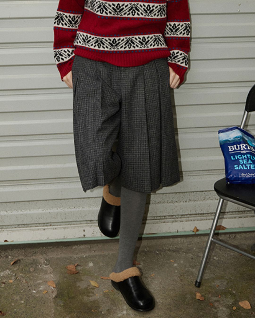 Check Pleated Culottes　PT016