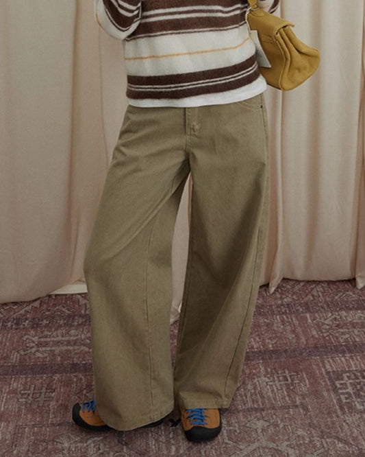 Curved Collar Denim Pants　DP010