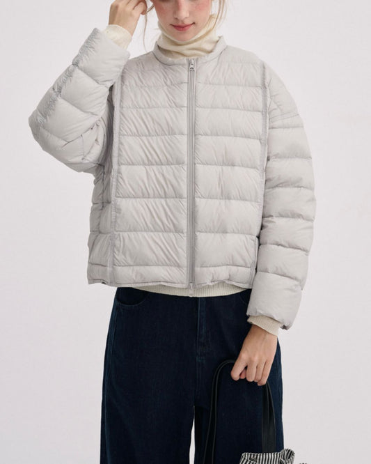 No-collar Drop Shoulder Down Jacket　JK068