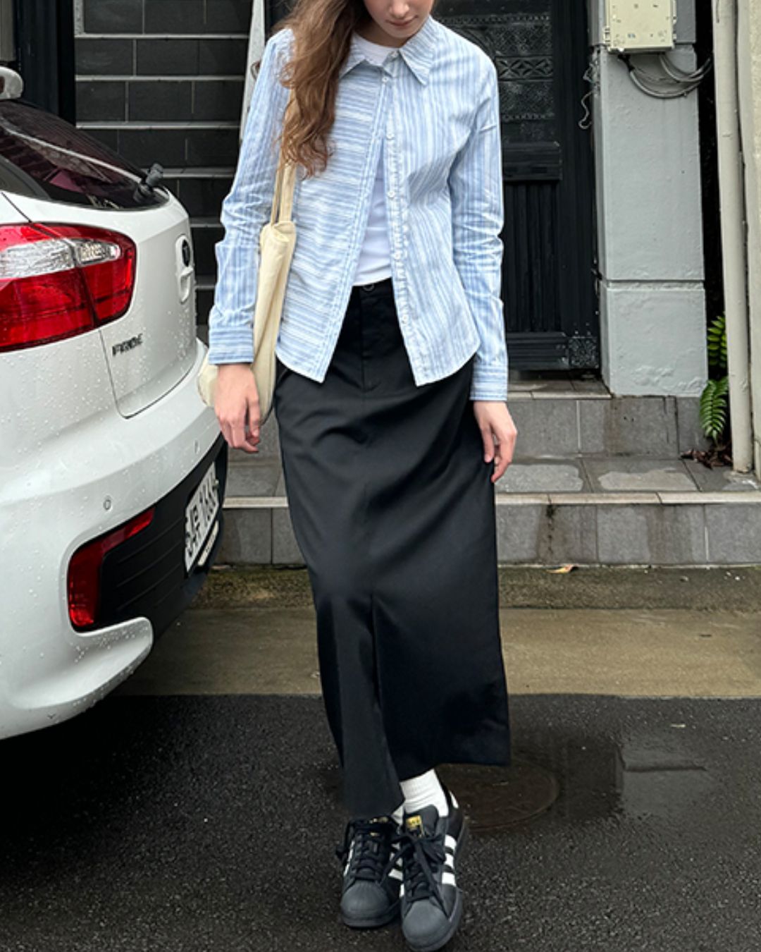 Striped Border Switch Shirt　LS002