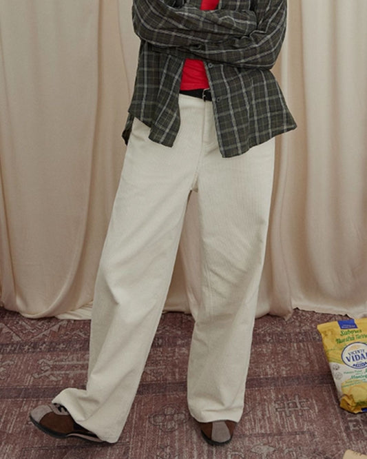 Corduroy Wide Straight Pants　PT017