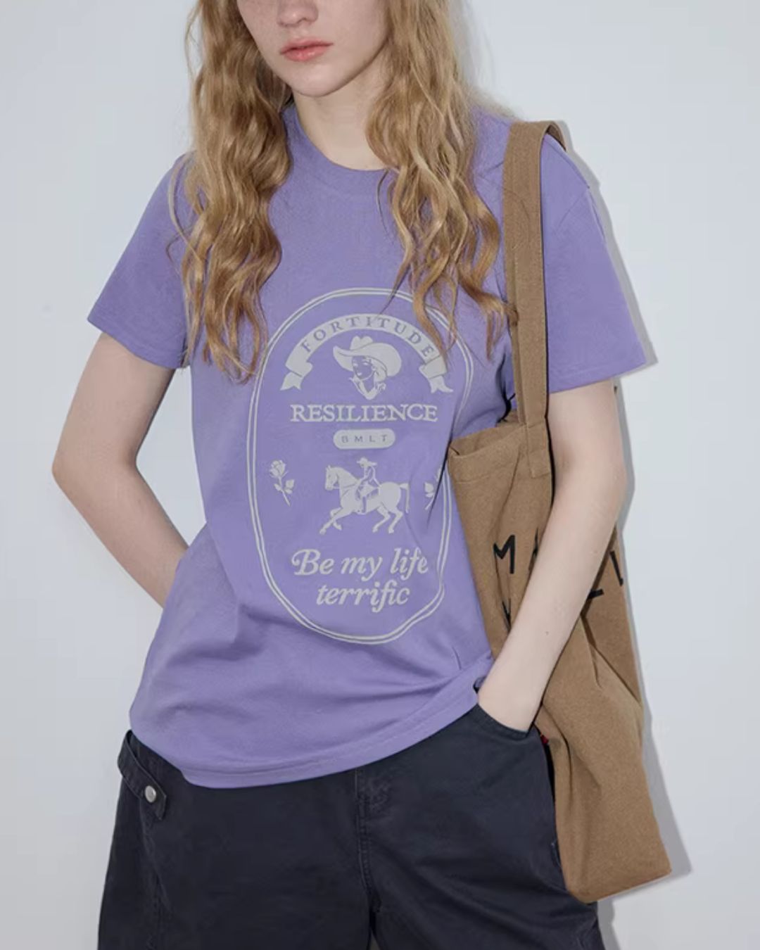 Retro Print French T-shirt　ST008