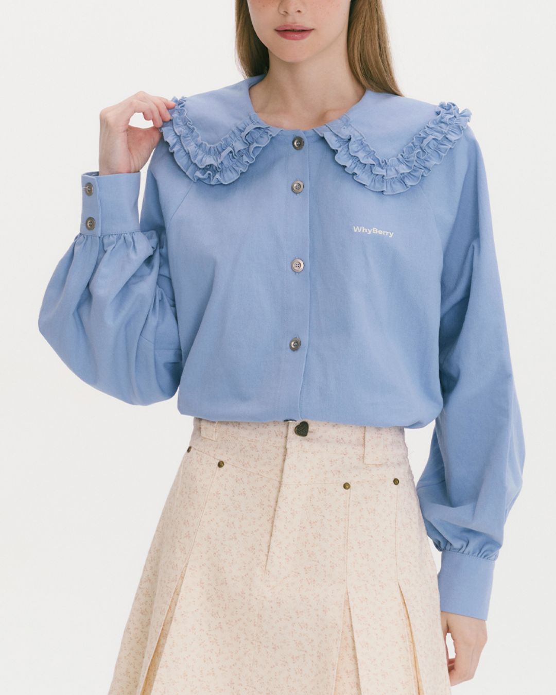 Frilled Big Collar Shirt　LS023