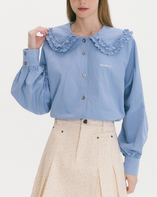 Frilled Big Collar Shirt　LS023