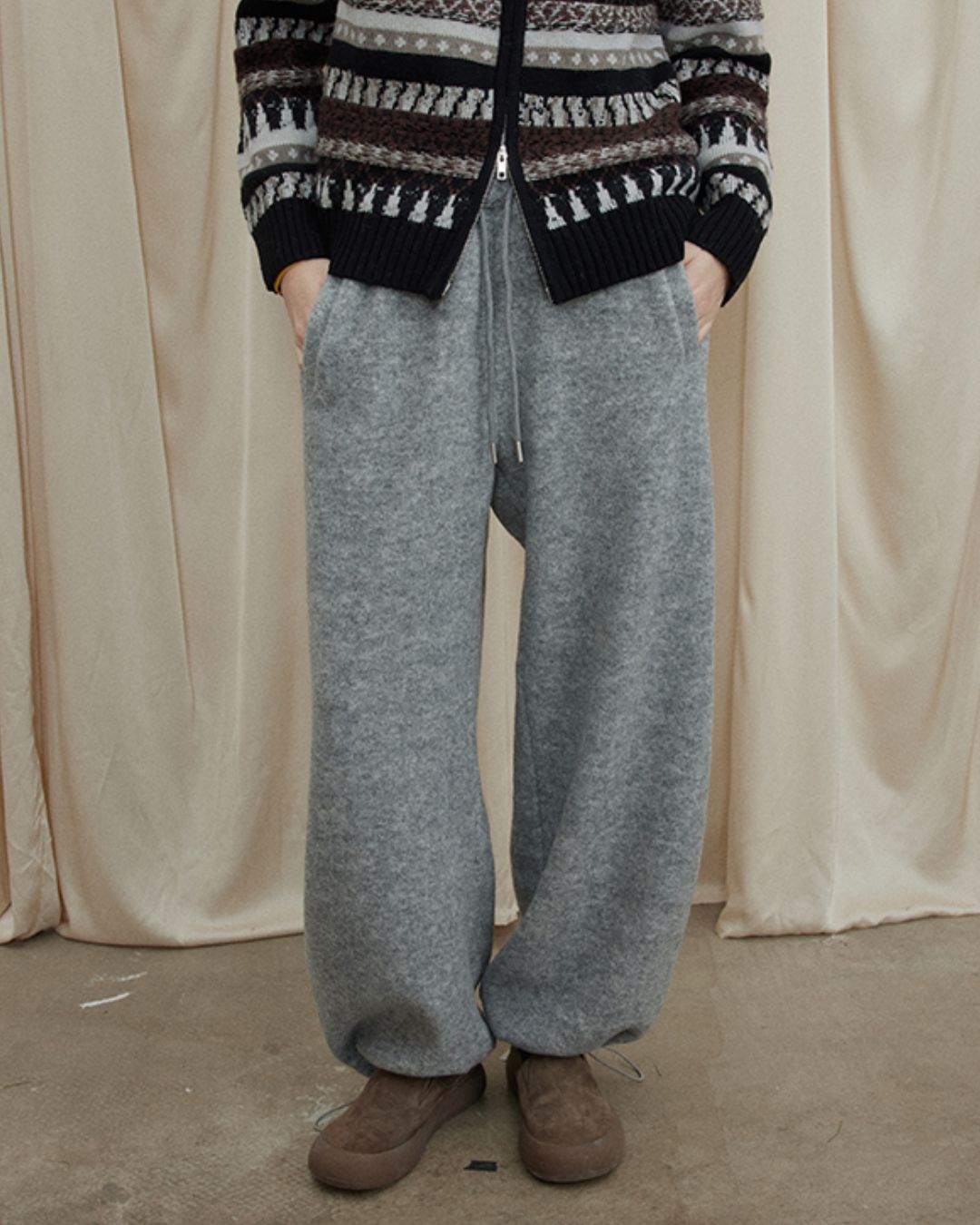 Drawstring Wool Casual Pants　PT023