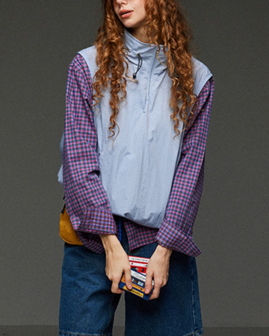 Detachable Hooded Half-zip Vest　VT006