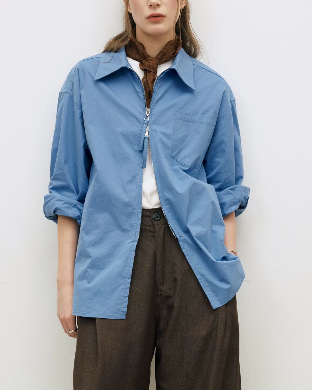 Double Zip Light Shirt Jacket　JK089