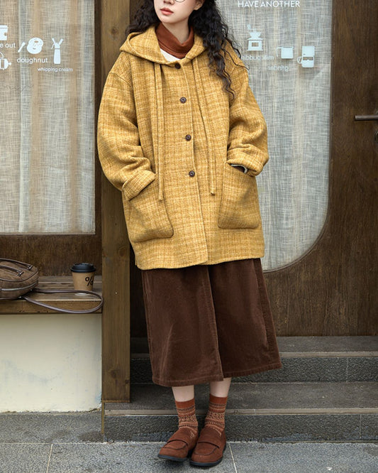 Wool Hooded Middle Coat　CT032