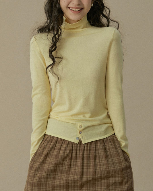 Slim Fit Turtleneck Top　LT018