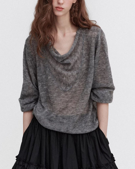 Drape Neck Relaxed Knit　KN117