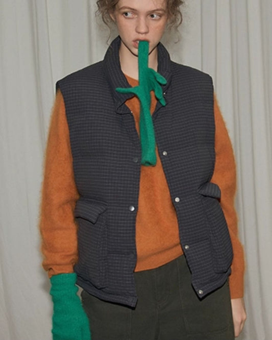 Check Retro Down Vest　VT009