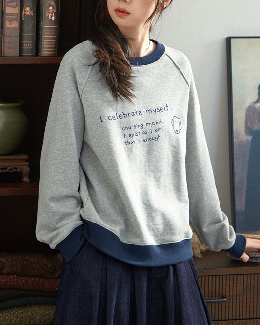 Colorblock Letter Print Sweat　SW011