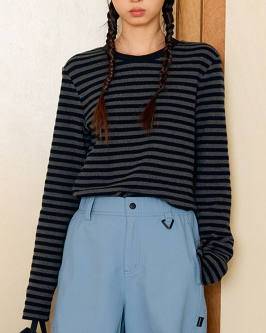 Border Thick Long Sleeve T-Shirt　LT020