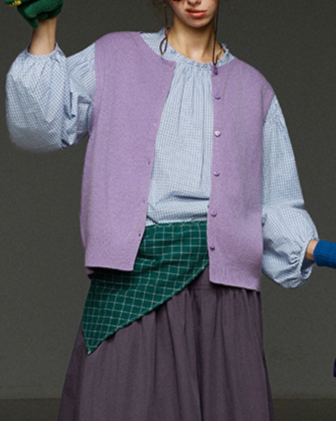 Retro Knit Front Button Vest　KN034