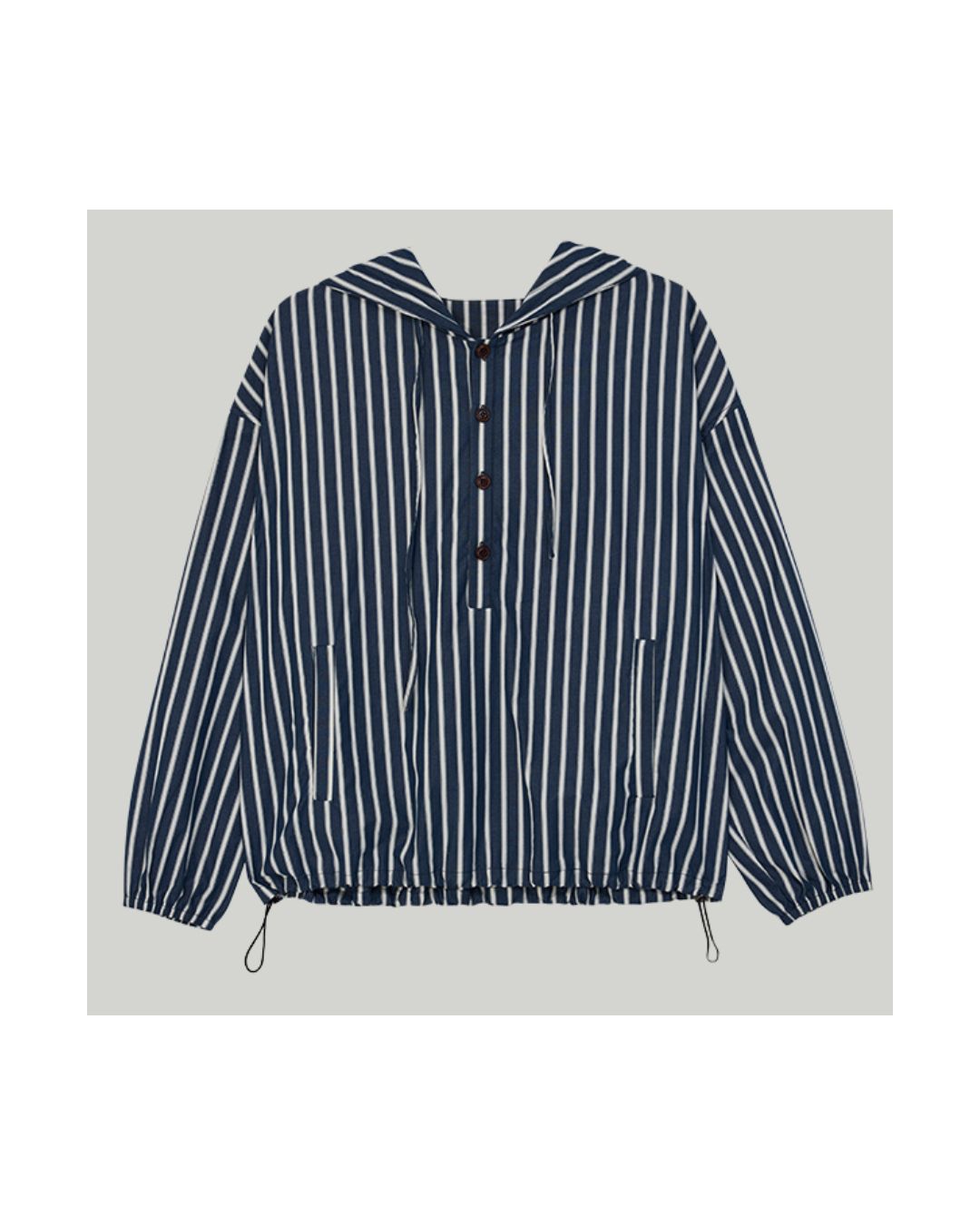 Striped ＆ Checked Hooded Shirt　LS010