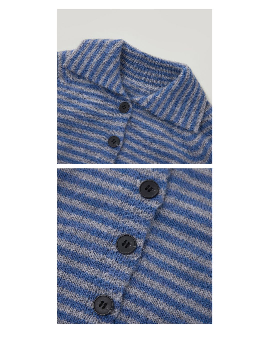 Collared Border Knit Cardigan　KN020