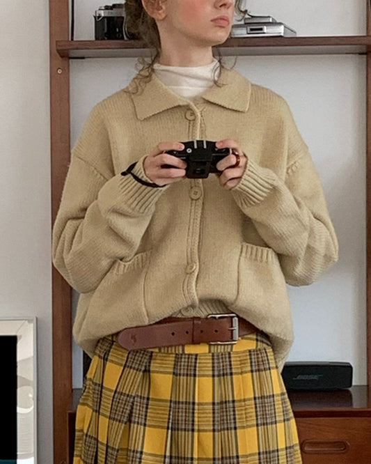 Retro Button Knit Cardigan　KN004