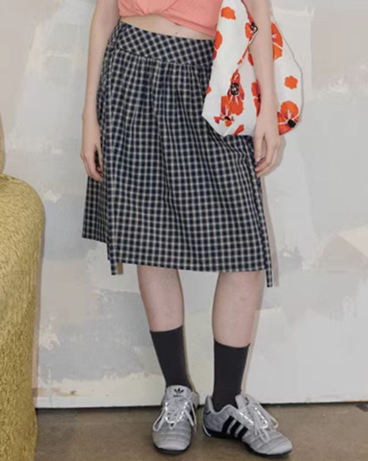 Checked String Midi Skirt　SK023