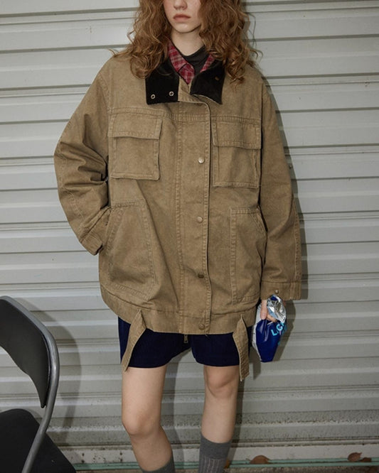 Washed Cotton Work Jacket　JK044