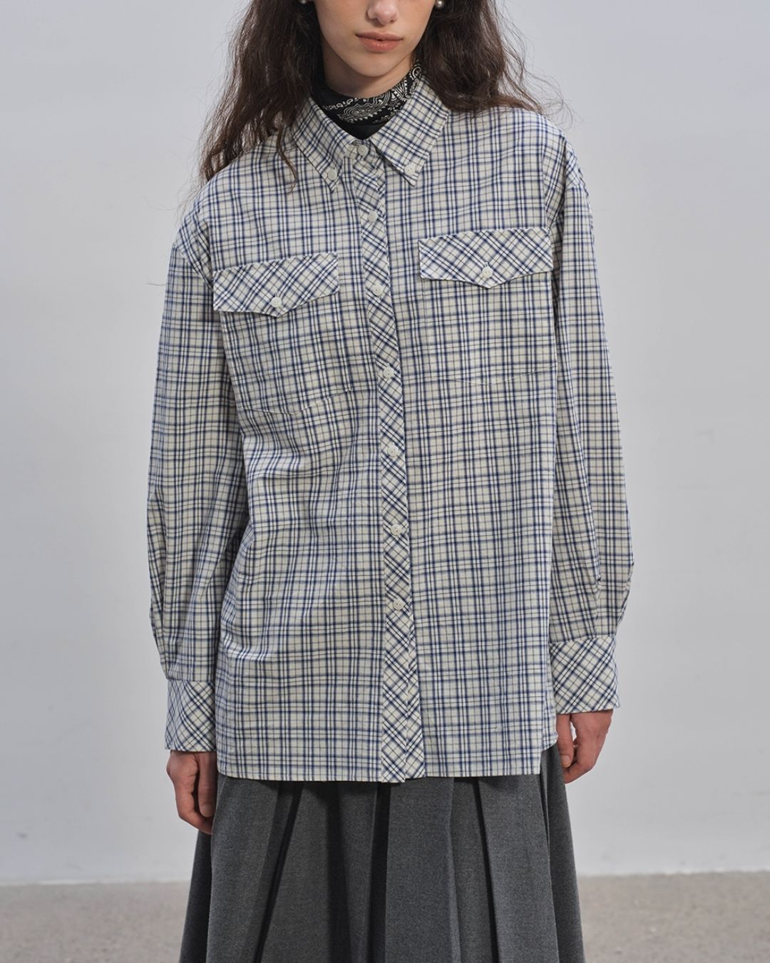 Retro Check Loose Shirt　LS024