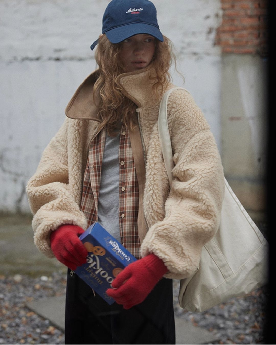 Reversible Boa Big Collar Jacket　JK055