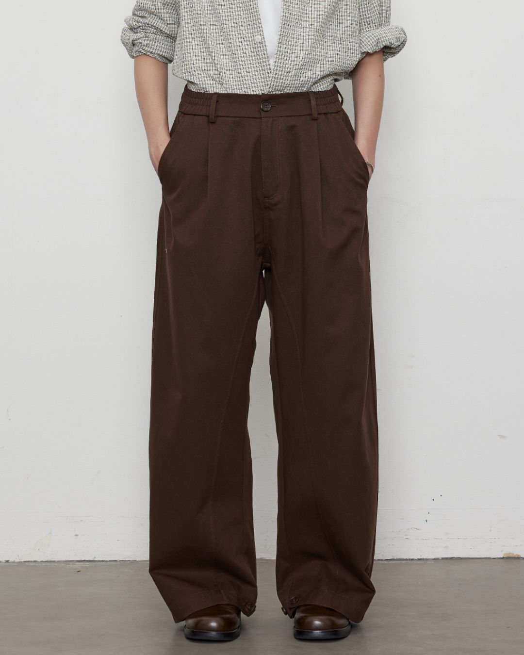 Curve Wide Adjustable Button Pants　PT021