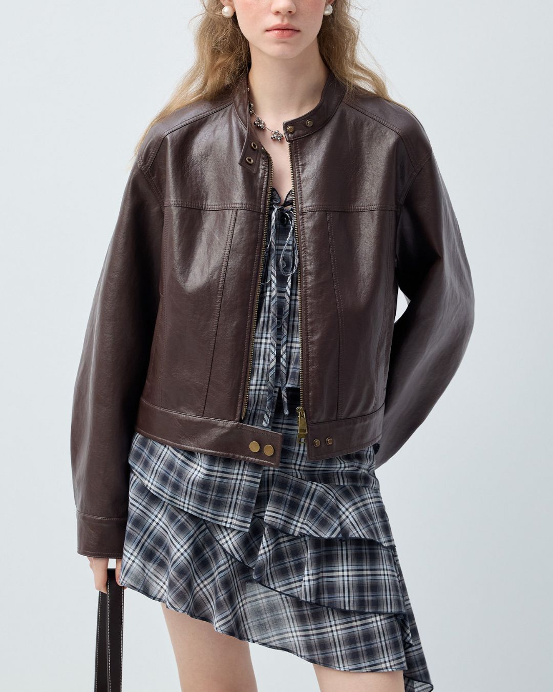 Vintage Short Leather Jacket　JK083