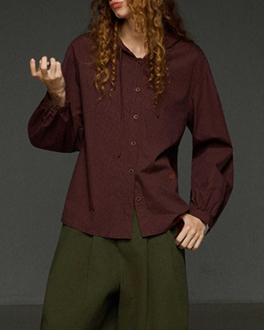 Hooded Checked Shirt　LS031