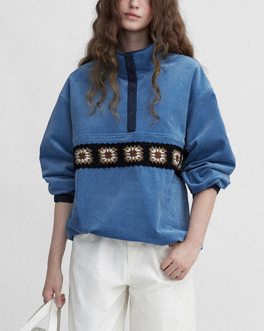 Crochet Stand-up Collar Top　SW005