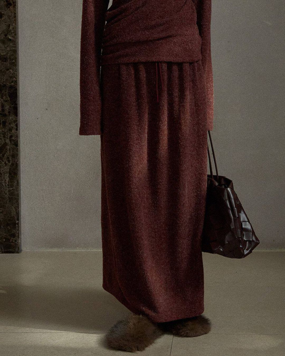 Cocoon Knit Long Skirt　SK017