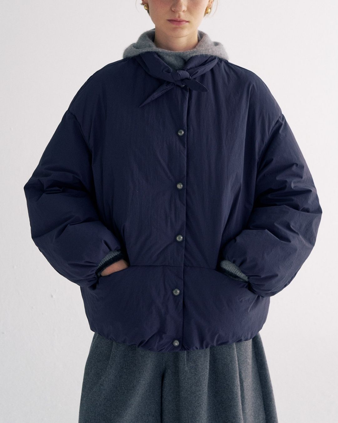Detachable Scarf Puffer Down Jacket　JK080