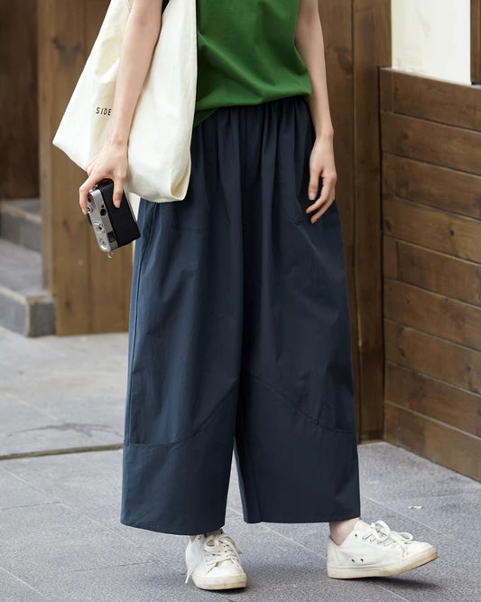 Breathable Cropped Wide Pants　PT048
