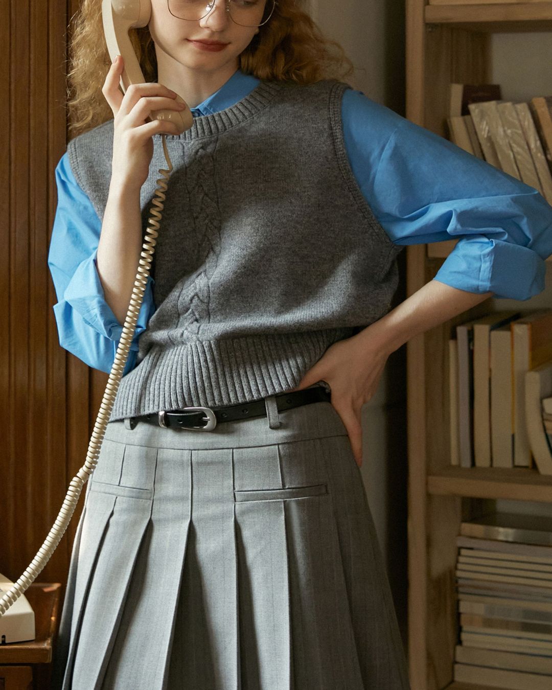 Braided Wool Knit Vest　VT007