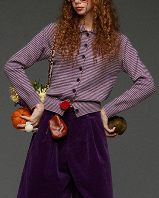 Retro Border Knit Cardigan　KN036