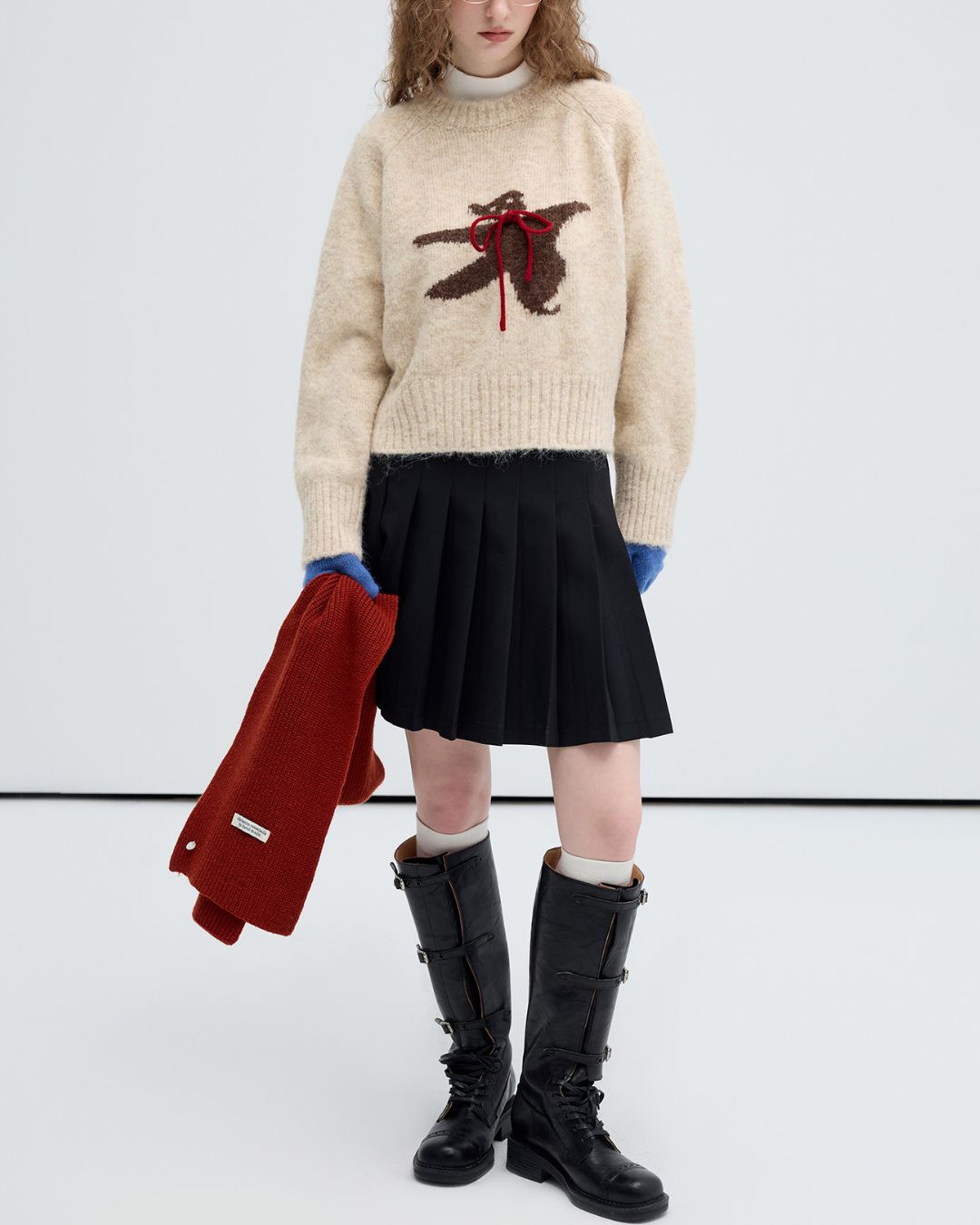 Bow Tie Bear Wool Sweater　KN040