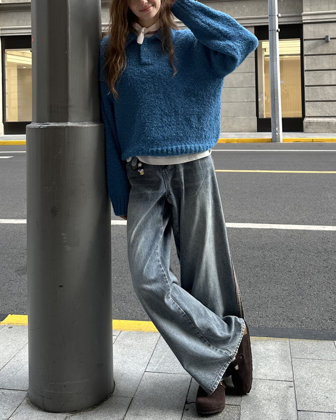 Boucle Polo Collar Knit　KN013