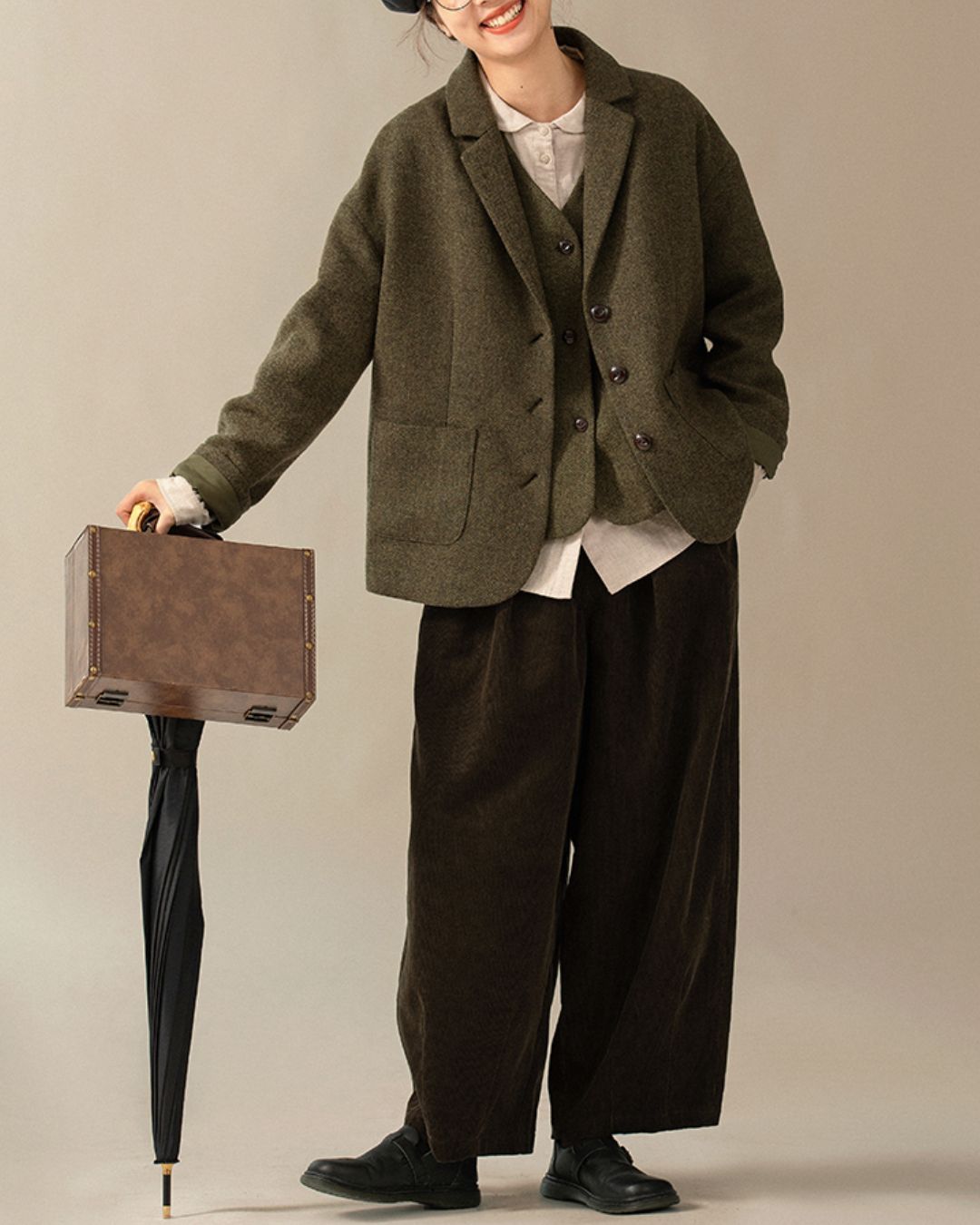 Retro Tweed Tailored Jacket　JK032